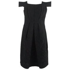 Martin Grant Black Textured Off the Shoulder Dress - M 10