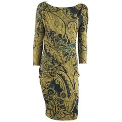 Etro Black and Gold Paisley Print Dress - M 10