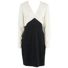 Emilio Pucci Ivory and Black Long Sleeve Dress - 46 12