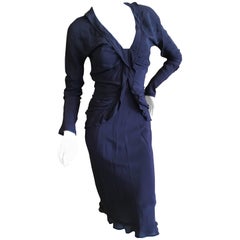 Yves Saint Laurent by Tom Ford Little Black Dress with Ruffle Details 4