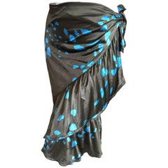 Yves Saint Laurent by Tom Ford Lips Print Ruffled Skirt 12