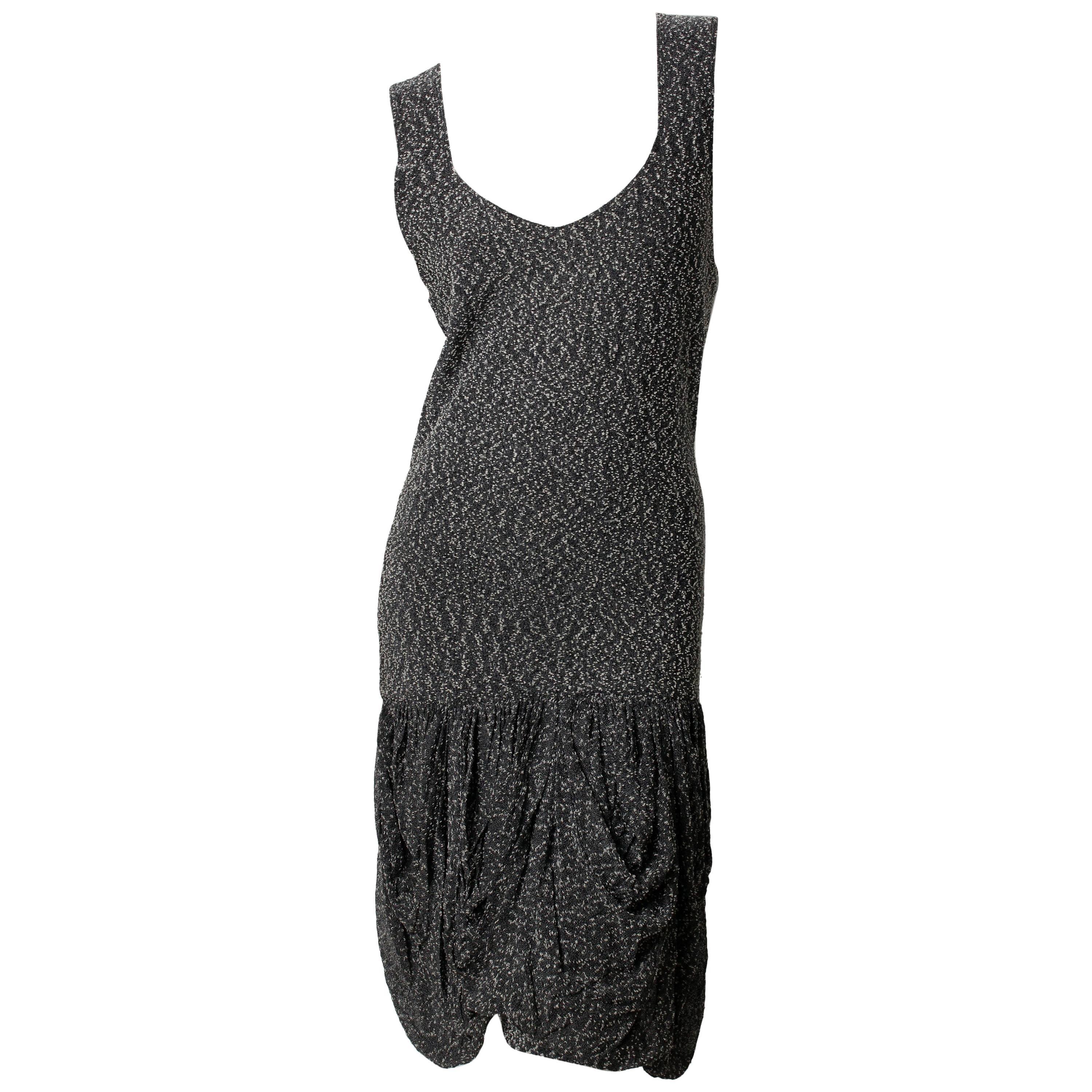 1980s Missoni Boucle Bodycon Dress with Draped Bottom For Sale