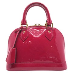 Used Louis Vuitton Alma BB Pink Vernis Satchel 