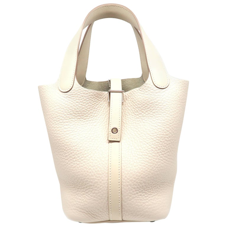 Hermes Picotin PM Craie Taurillon Clemence Leather Bucket Bag For Sale ...