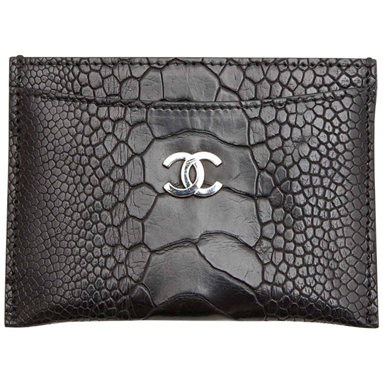 Leather card wallet Chanel Grey in Leather - 35583089