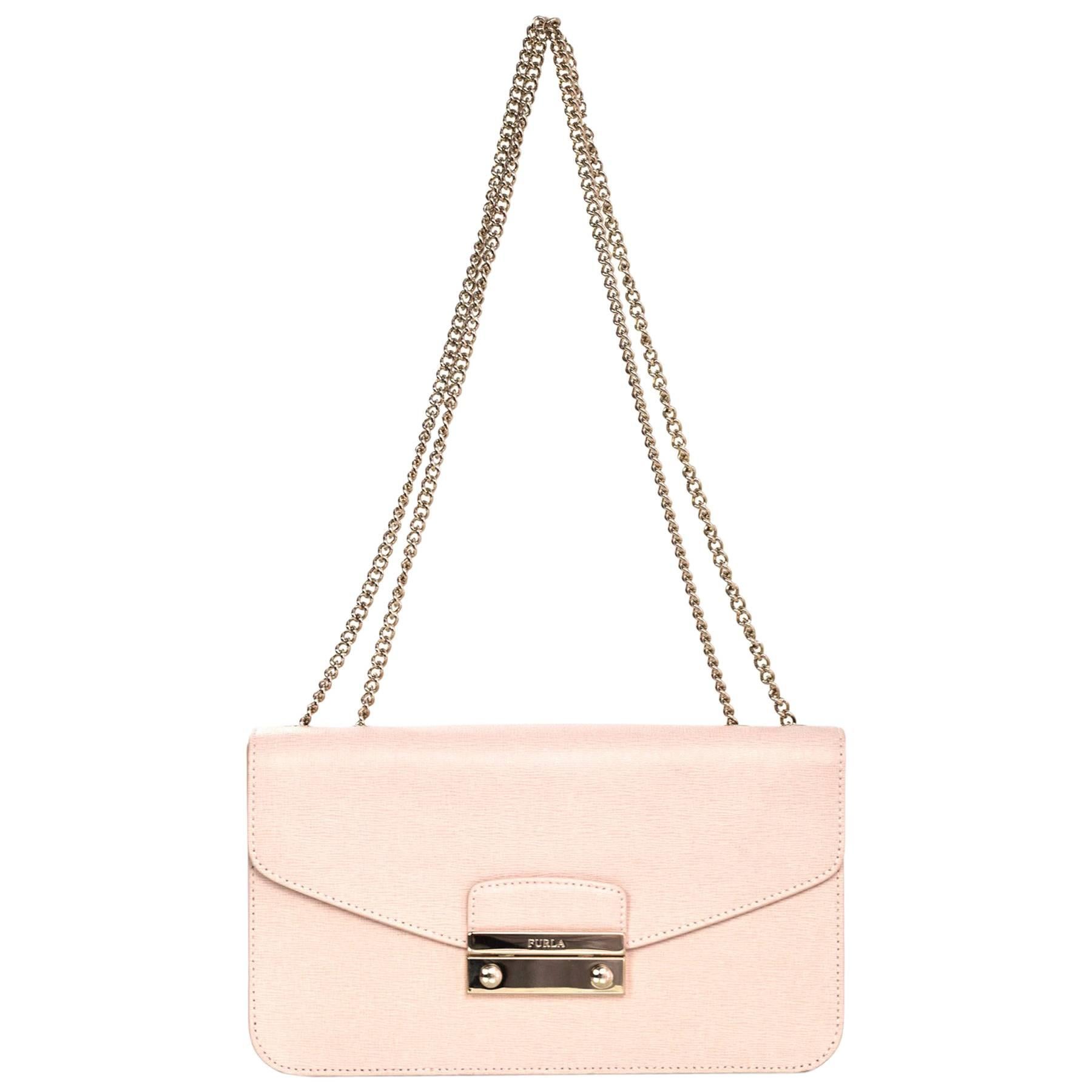 Furla Pink Saffiano Julia Pochette Shoulder/Crossbody Bag