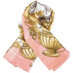 Roaches Pink, Gold, and Ivory Cherub Print Scarf 