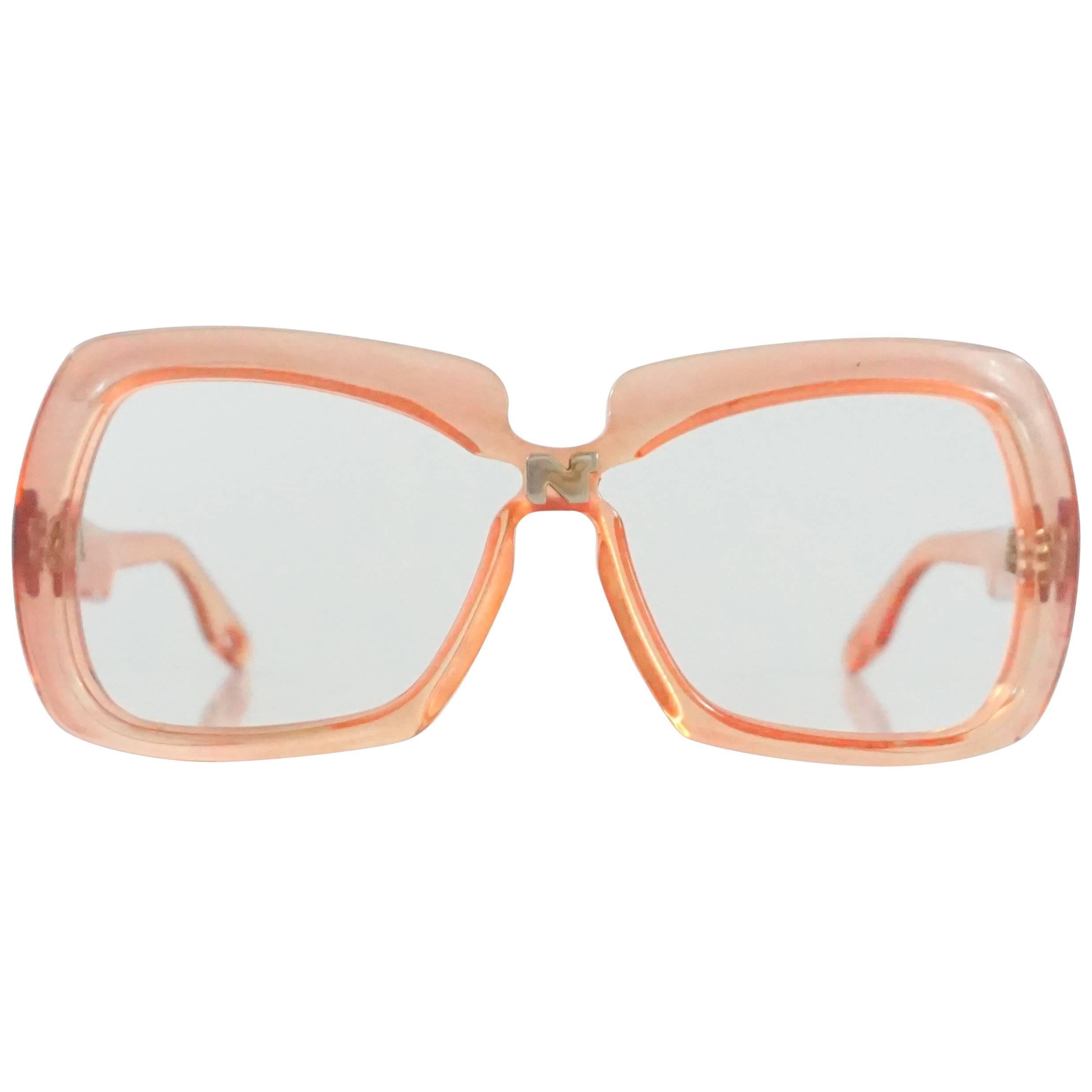 Nina Ricci Pink Lucite Square Frames - early 1970's 