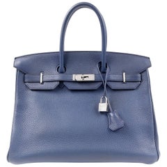 Hermès Indigo Blue Togo 35 cm Birkin Bag PHW
