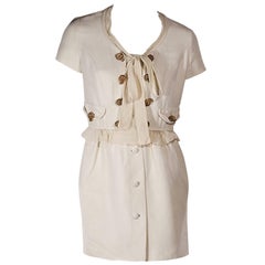 Cream Moschino Cheap + Chic Short-Sleeve Dress 8