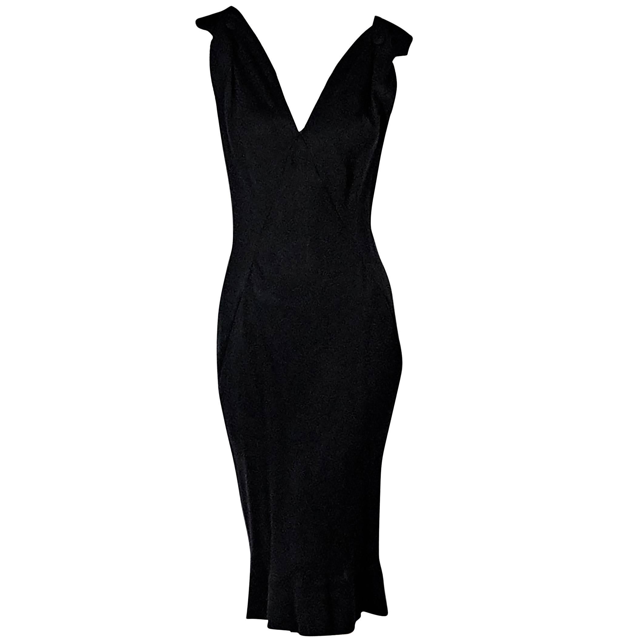 Black Balenciaga Knit Sheath Dress