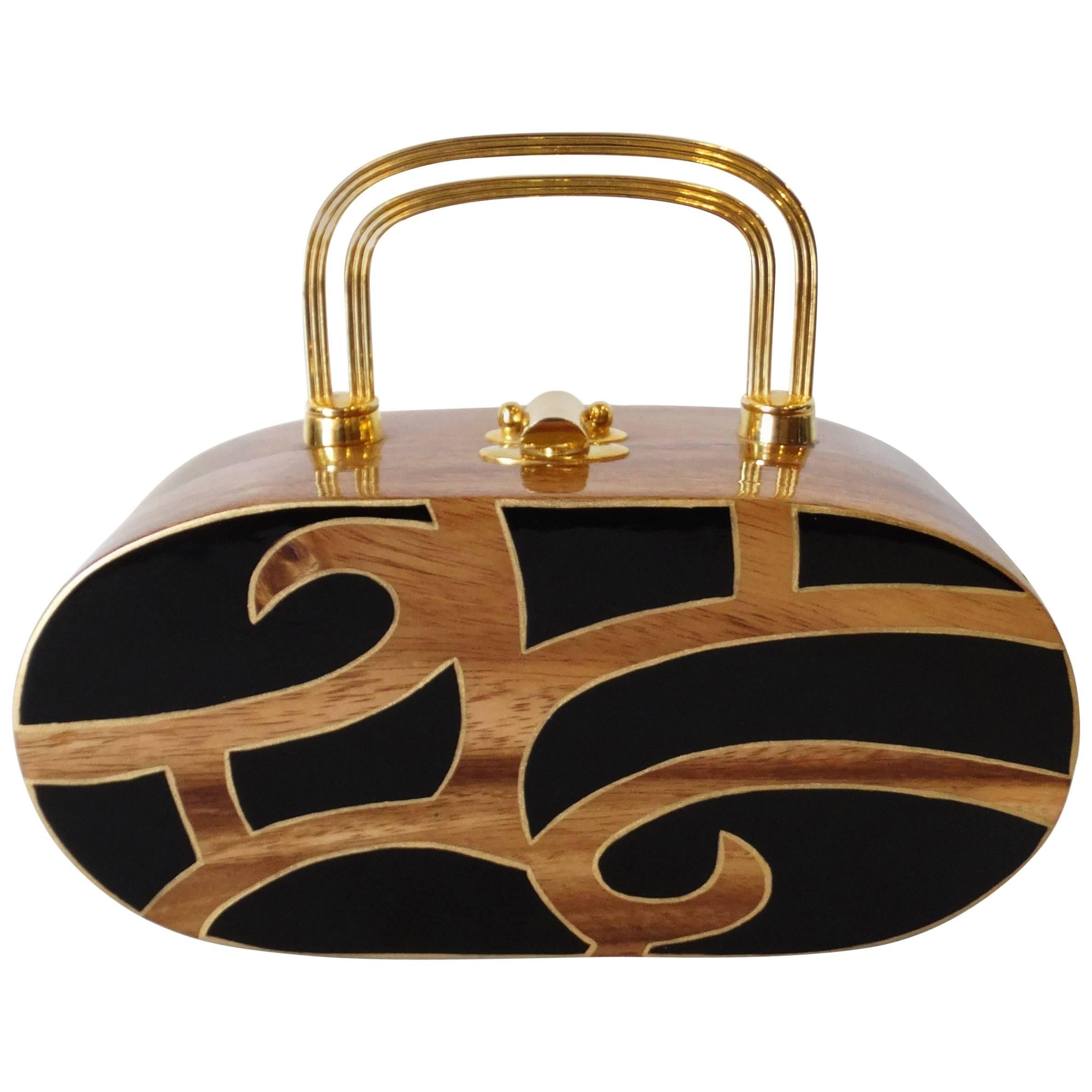 Timmy Woods Lacquered Wood Handbag
