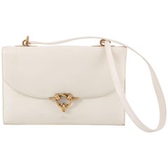 1961s Ivory Hermes Box Leather Cordeliere Shoulder Bag 8