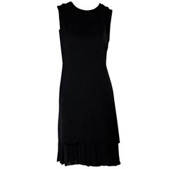 Black Prada Pleated-Hem Sheath Dress
