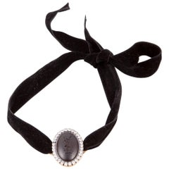 Saint Laurent Black Velvet Logo Choker 5