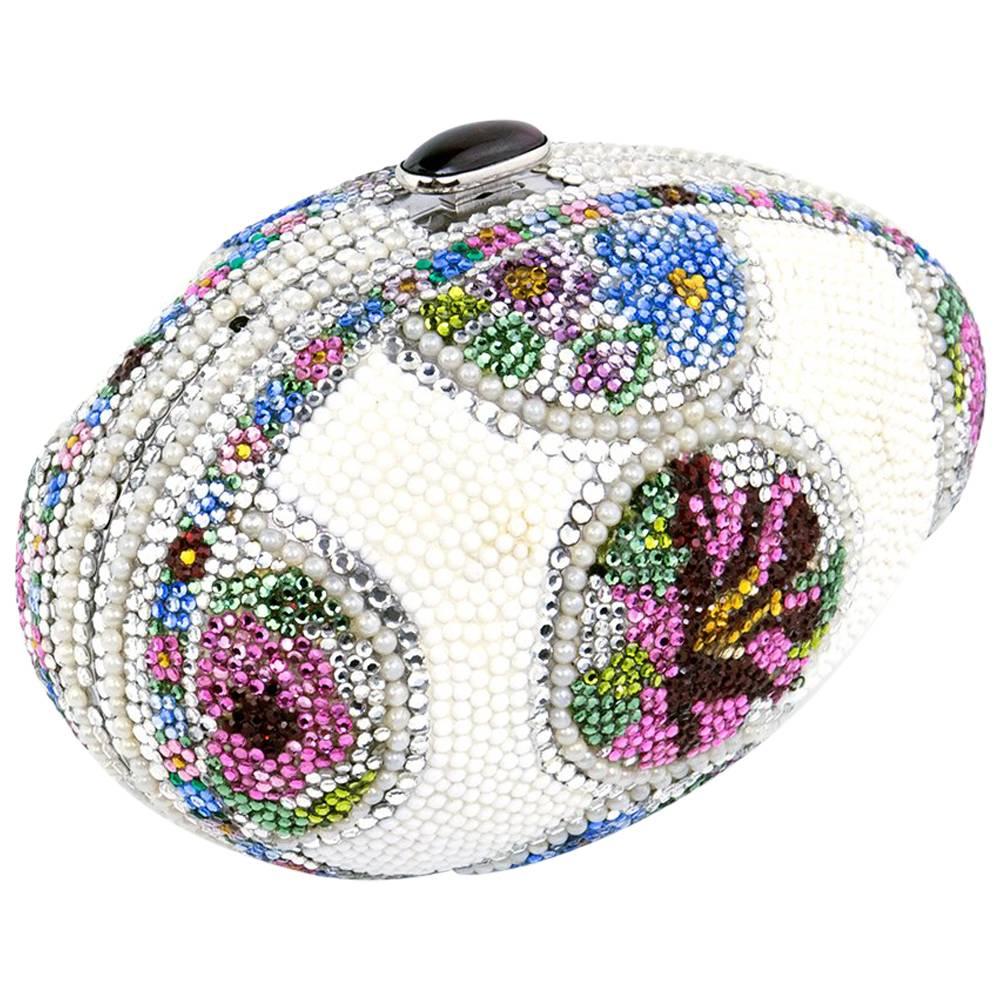 Judith Leiber Faberge Egg Style Evening Bag Minaudiere For Sale