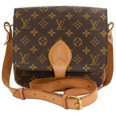 Vintage Louis Vuitton Cartouchiere MM Monogram Canvas Shoulder Bag 