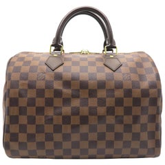 Louis Vuitton Speedy 30 Bandouliere Brown Damier Satchel Bag