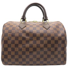 Louis Vuitton Speedy 30 Bandouliere Brown Damier Satchel Bag
