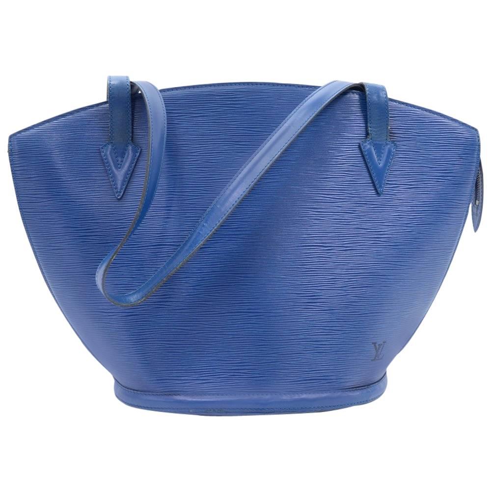 Vintage Louis Vuitton Saint Jacques GM Blue Epi Leather Shoulder Bag For Sale