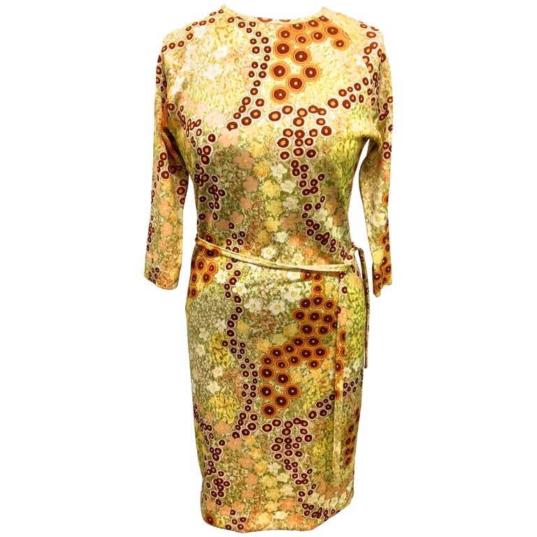1960s Goldworm Silk & Knit Caftan Dress