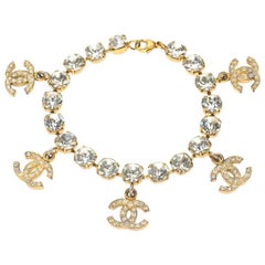 Chanel Rhinestone Bracelet with CC Charms