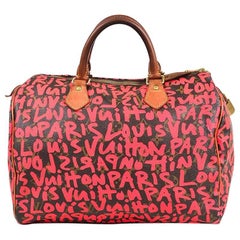 Louis Vuitton X Stephen Sprouse Hot Pink Brown Graffiti Monogram "Speedy 30" Bag