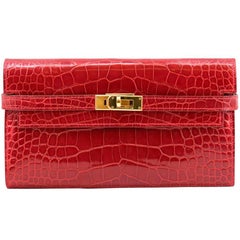 Hermes Red Crocodile Kelly Purse 9