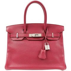 Hermès Ruby Red Togo Leather 30 cm Birkin Bag PHW 9