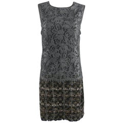 Dolce and Gabbana Grey Lace and Tweed Dress