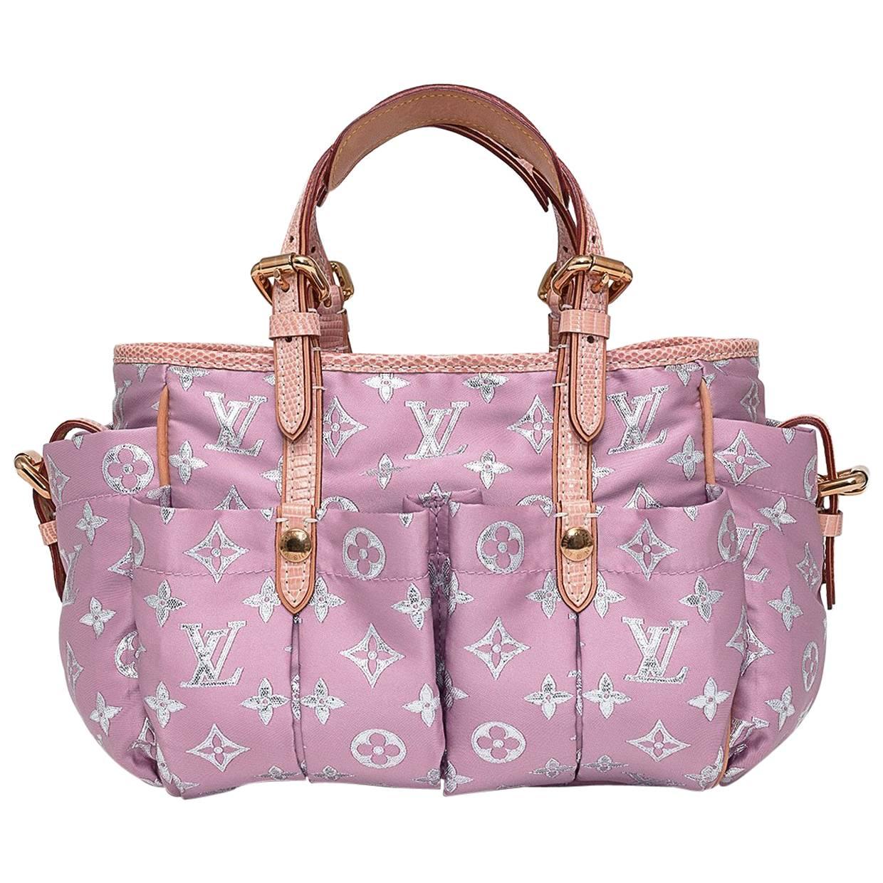 Louis Vuitton Limited Edition Pink/Silver Monogram Pastel Glitter Cabas GM Bag
