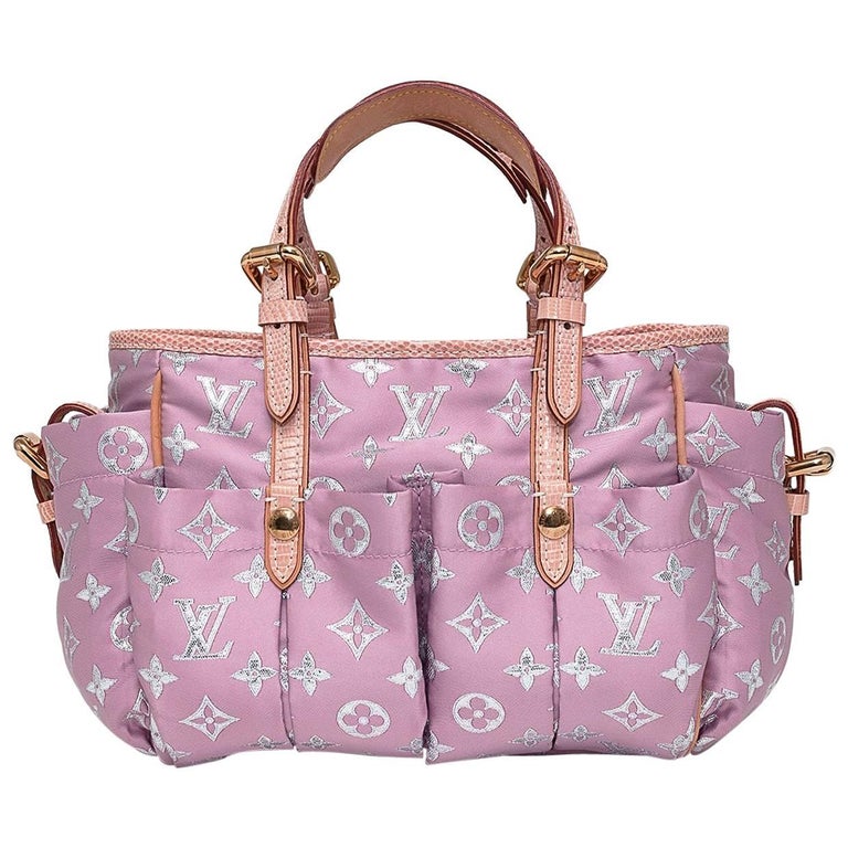 Louis Vuitton Limited Edition Pink/Silver Monogram Pastel Glitter Cabas GM  Bag at 1stDibs