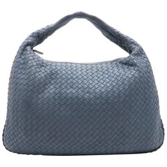 Bottega Veneta Blue Intrecciato Leather Hobo Bag