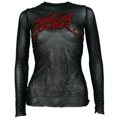 Jean Paul Gaultier Femme Vintage Cursive Signature Mesh Top Size S 6