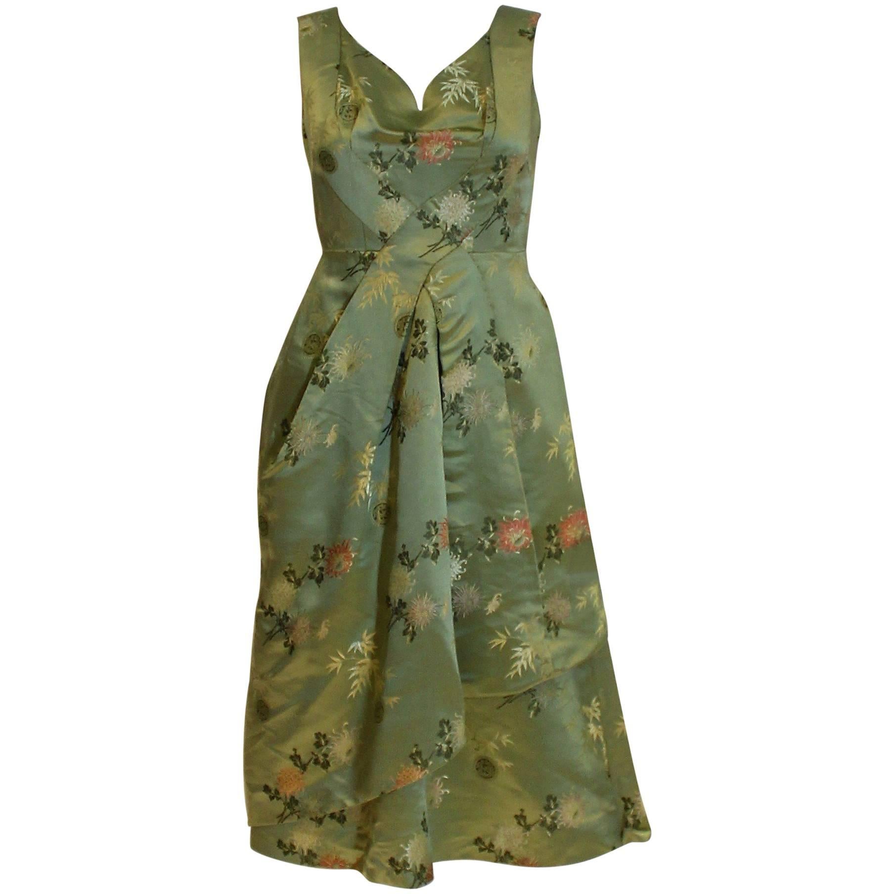 1950s Silk Cocktail Dress