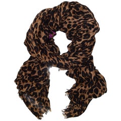 Louis Vuitton Brown Cashmere/Silk Leopard Stephen Sprouse Stole Scarf 8