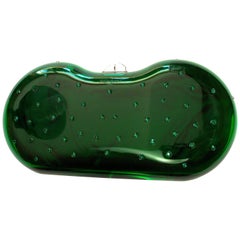 FANTASTIC & COLLECTIBLE Tom Ford for YSL Green lucite clutch with crystals 