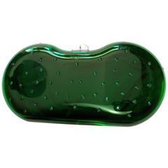 FANTASTIC & COLLECTIBLE Tom Ford for YSL Green lucite clutch with crystals