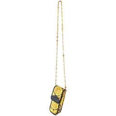 New 1990s Gianni Versace Baroque + Leopard Print Mini Crossbody 90s Shoulder Bag