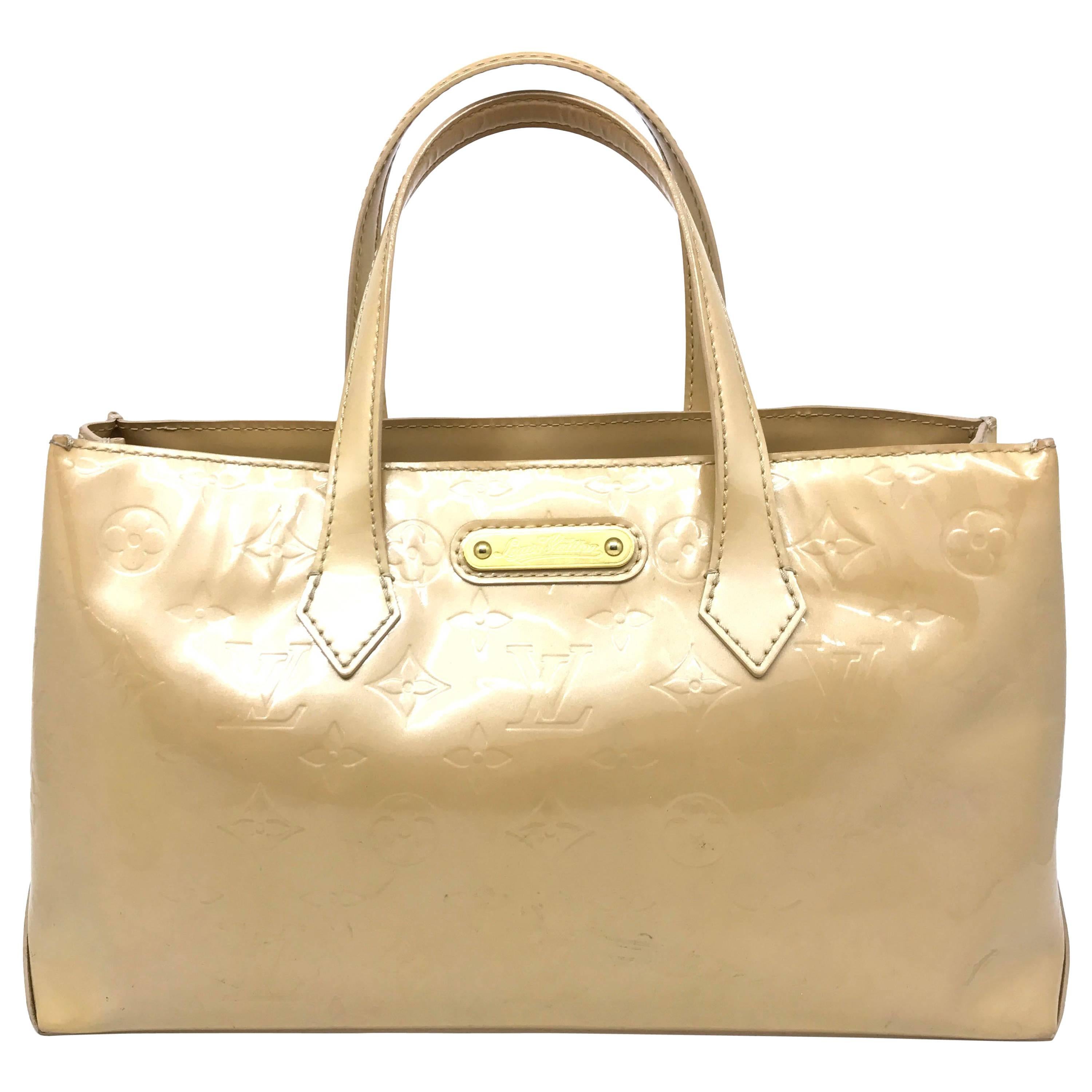 Louis Vuitton Wilshire Boulevard Nude Monogram Vernis Handbag For Sale