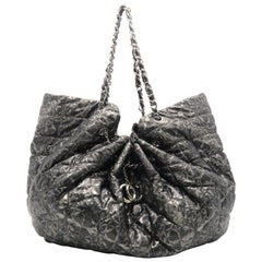 Chanel Nylon Grey Chain Shoulder Bag