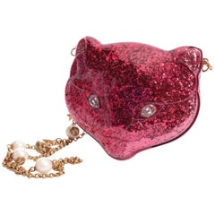 RARE AND COLLECTOR Gucci Pink Glitter Plexiglass Cat