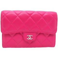 Chanel Pink Quilting Lambskin Leather Wallet