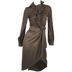 Gucci Silk Wrap Dress - army green 2012 5