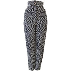Gianni Versace Optical Printed High Waisted Jeans Pants Spring 1992 9