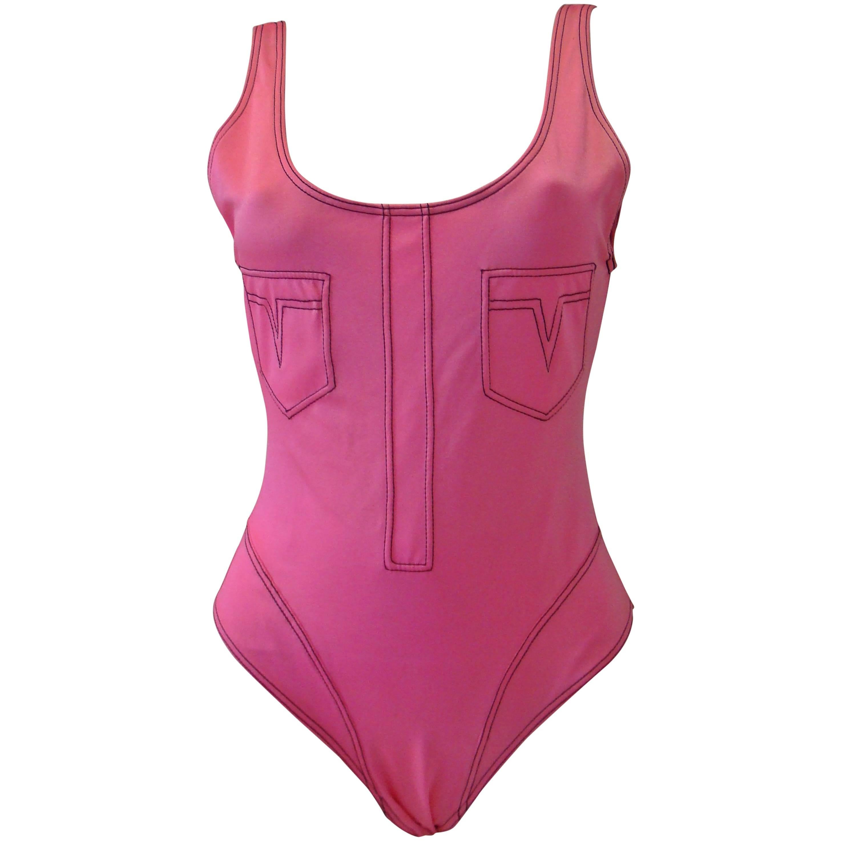 Gianni Versace Mare Stitch Contrast Swimsuit  For Sale