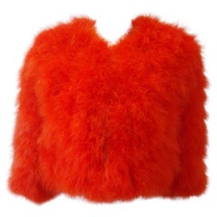 Vintage Sonia Rykiel Orange Feather Jacket