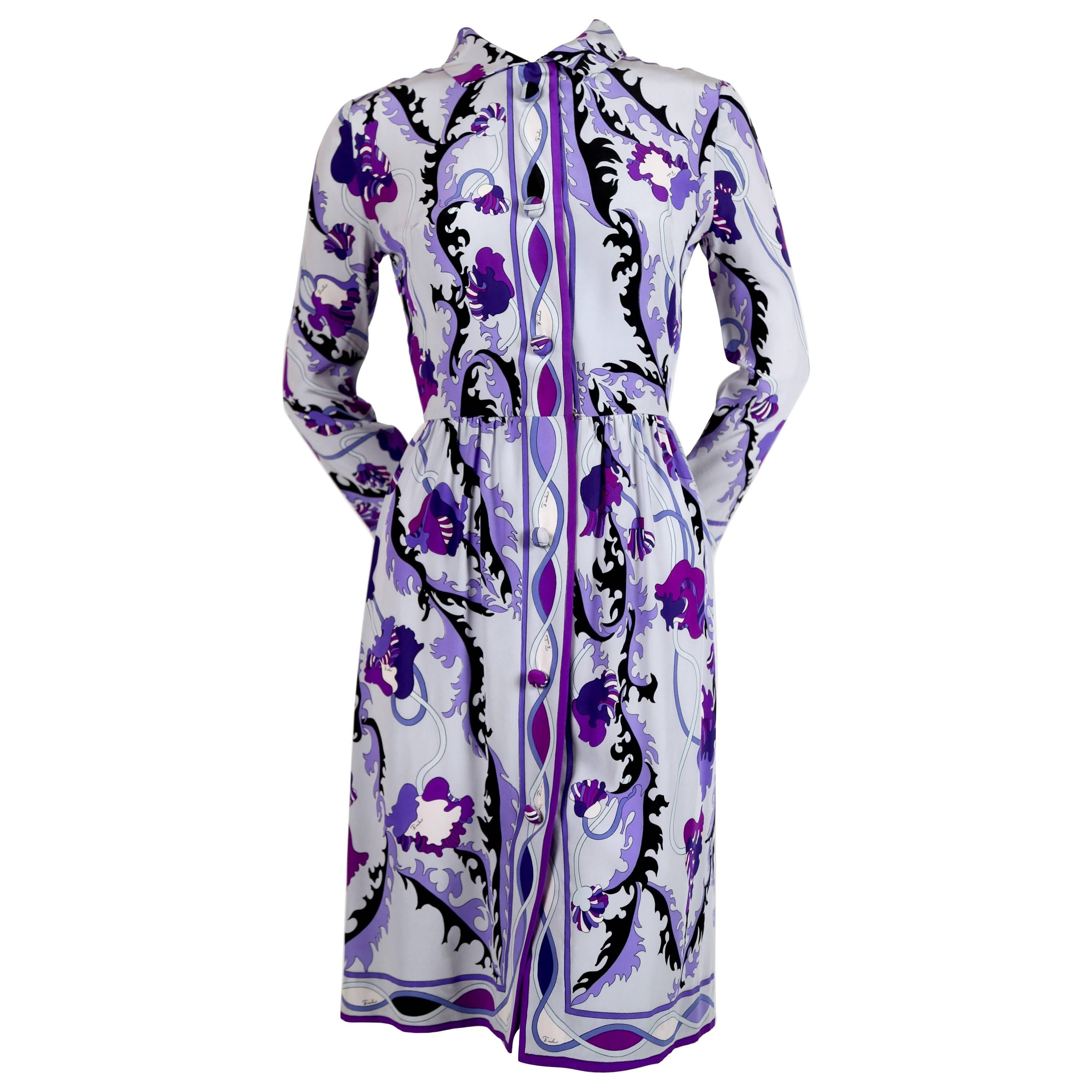 1960's EMILIO PUCCI silk floral silk dress