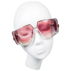 CAZAL Vintage 1980's White and Gold Oversize Sunglasses 7