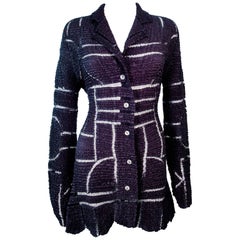 YOSHIKI Vintage Japanese Cutout Black Crinkle Jacket Size Medium 9